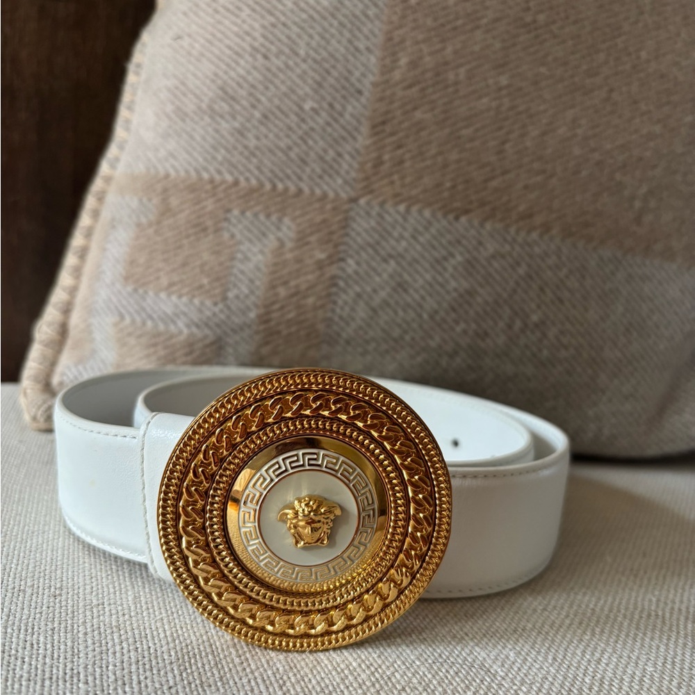 Versace White and Gold Belt
